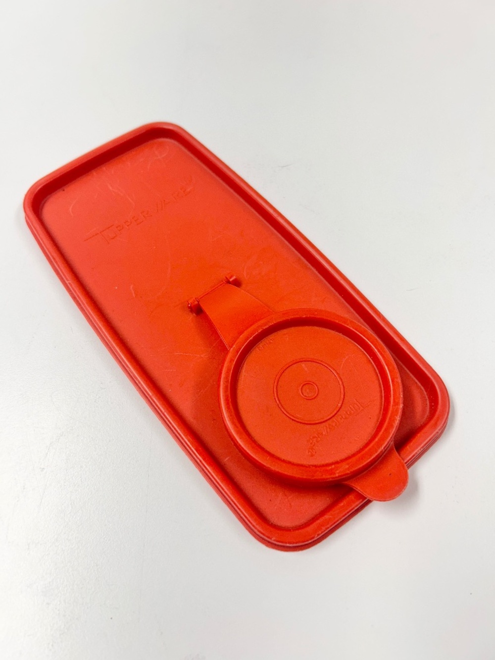 Vintage Tupperware Orange Replacement Lid for Cereal Keeper 471-19